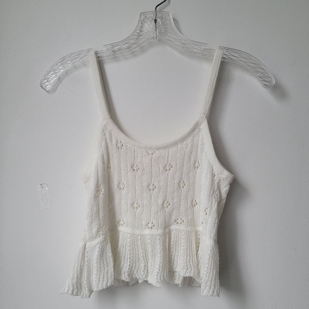 AEROPOSTALE Tie Knot Cropped Sweater Tank White Size XS - Picture 8 of 10